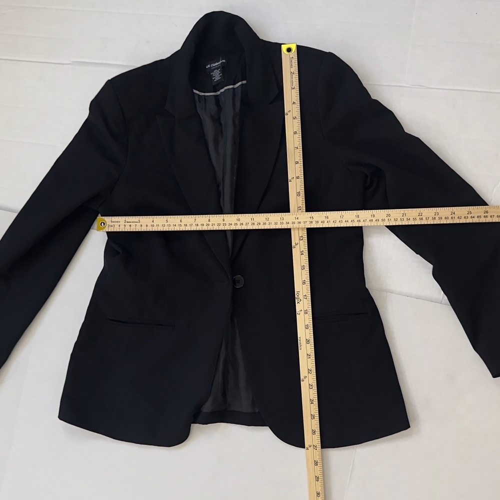 Black Liz Claiborne one button blazer office wear blazer - Picture 3 of 4